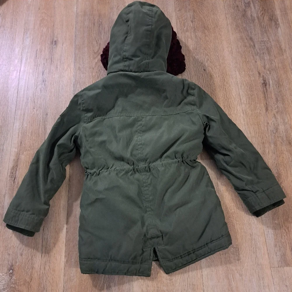 Abercrombie & Fitch Kid's Olive Green Hooded Puffer Jacket Girl's Size 5/6